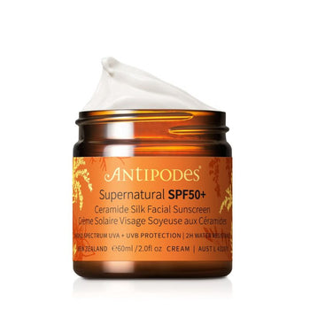 Antipodes - Super Natural SPF50+ - Crème Solaire Visage Soyeuse aux Céramides