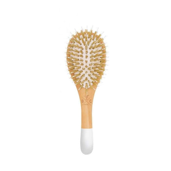 Bachca - Brosses à cheveux - Brosse en bois démêlante et lissante petit modèle - Picots sanglier / nylon