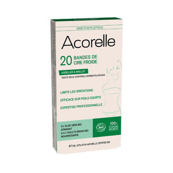 ACORELLE-BANDE-DE-CIRE-FROIDE-BIO-AISSELLES-MAILLOT-X20-NUOO