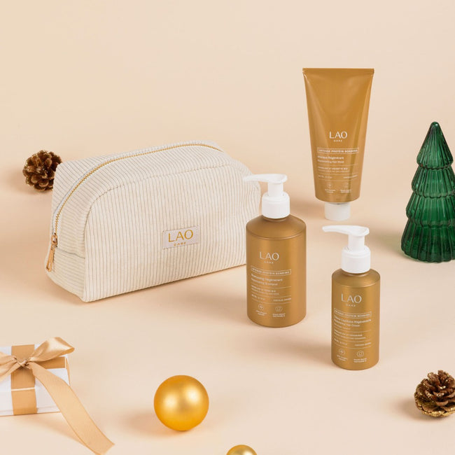 Coffret de Noël : Cure régénérante et sa trousse en velours côtelée - Nuoo