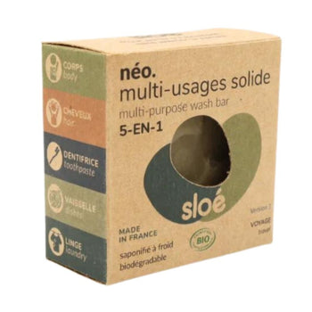 Sloe - Néo : Savon Multi-usages solides 5 en 1 - Savons solides - Vegan - Made in France